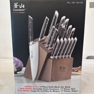 Cangshan L Series 17-Piece German Steel Forged Knife Set, 1026795 (Black) ~ NEW